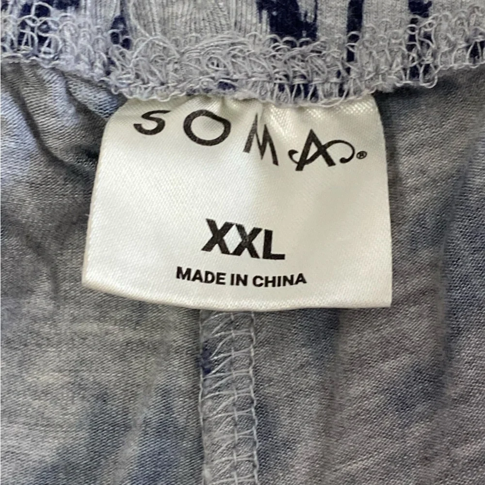 SOMA / Gray & Blue Print Soft Cool Nights PJ Pants Size XXL - Picture 4 of 10